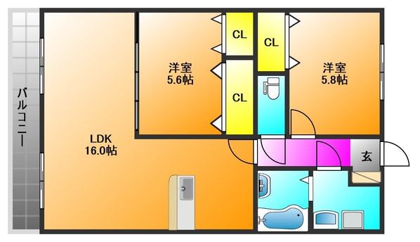 ルネス荒木一番館の物件間取画像